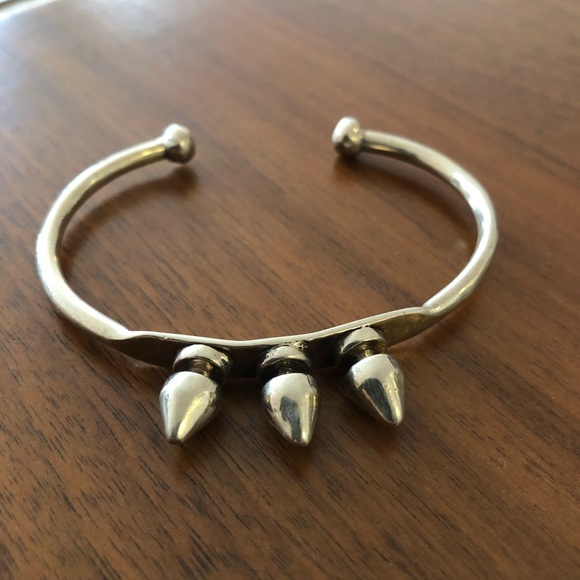 Jewelry - Solid brass spike ID bracelet cuff in silver